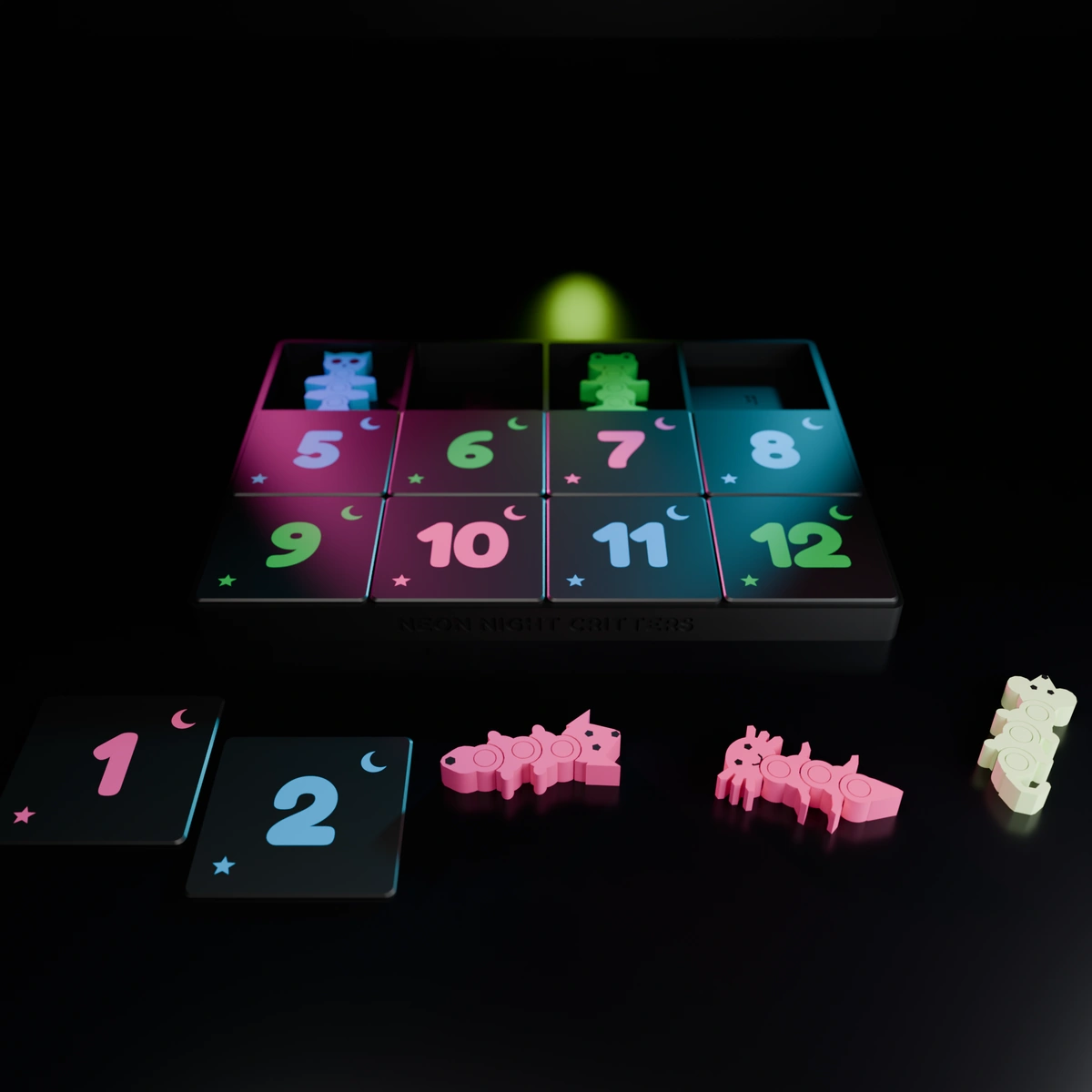 Neon Night Critters 12-day advent box, a holiday desk collectible